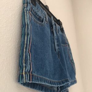 Shorts with colorful stripes